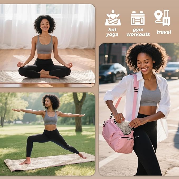 Hot Yoga Towel,Microfiber Yoga Mat Towels Non Slip for Hot Yoga Absorbent Microfiber Sweat Anti-Slip Cover,Bikram,Pilates,Exercise,Fitness 28 inch X 72 inch Beige 2 Pack