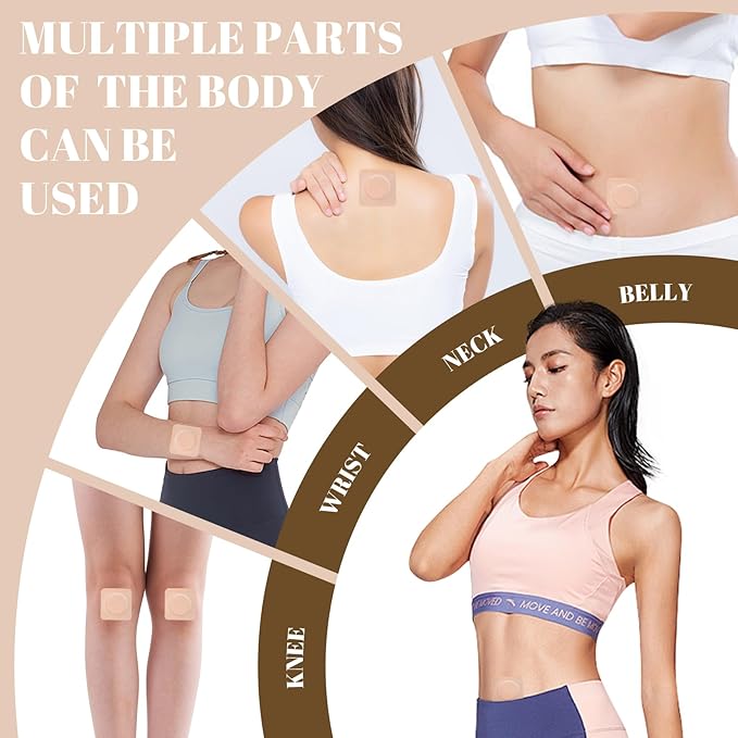 48Pcs Castor Oil Patches, Organic Cotton Castor Oil Pack Wrap Breathable, Self-Adhesive Pads for Belly Button Patch Portable, Anti Leakage No Wash