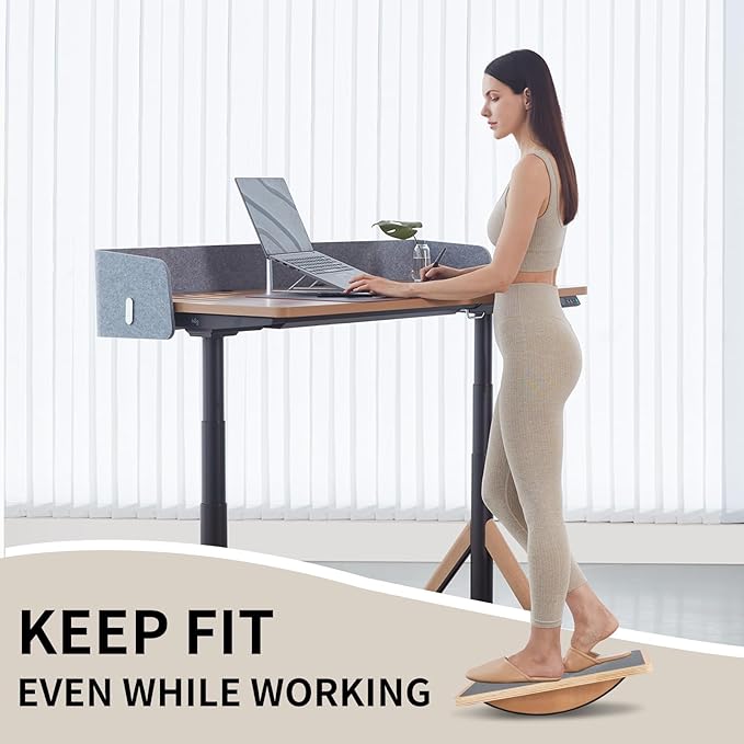 Juoe Balance Board Wobble Board for Adults and Kids - Anti-Slip 350LBS Balance Board for Physical Therapy,Balance Training,Posture Correction,Standing Desk Core Strength Wooden Balance Rocker Board