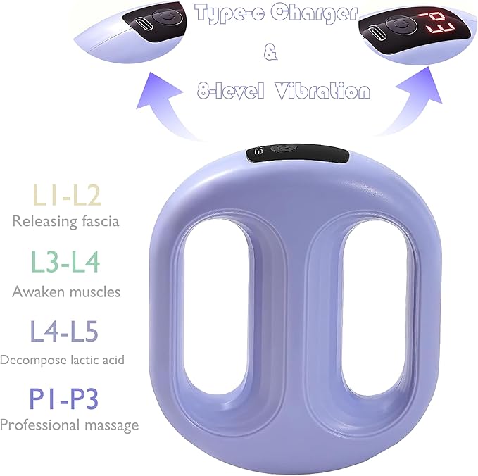 Vibration Plate for Lymphatic Drainage, Handheld Vibrate Plate for Weight Loss, Belly Fat Machine with Belt, Vibrating Platform with 8 Levels, Full Body Fascia Ring for Arm/Leg/Waist in Travel, Work