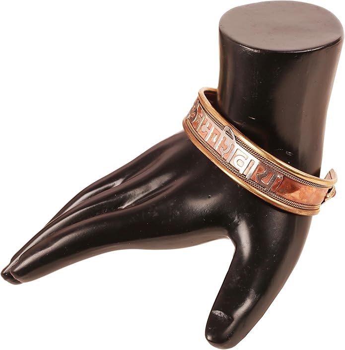 Copper Bracelet Tibetan Style. Hand Forged with Solid and High Gauge Copper for Women Men. Hindu Spiritual Message