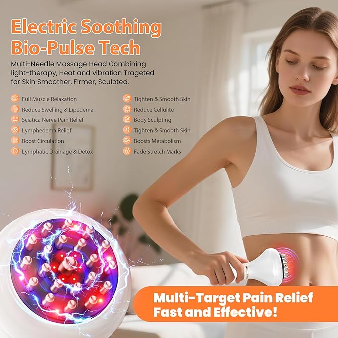 Body Sculpting Machine, Lymphatic Drainage Massager & Anti Cellulite Massage Tool, Helps Reduce Stretch Marks & Cellulite, Targeted Relief for Sciatica, Nerve, Hip, Joint & Muscle and Lower Back Pain