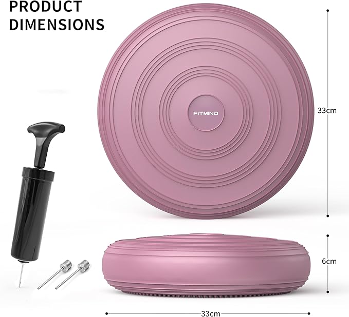 Inflated Wobble Cushion,Circular Non-slip Texture for Comfortable Sitting,Extra Thick Dyna Disc with Pump for Core Strength,Wiggle Seat to Improve Posture,Fitness,660lb Load Capacity