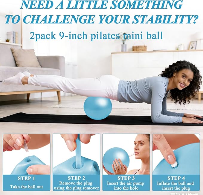 Pilates Ring and Small Ball Set for Women with 5 Resistance Bands, 14 inch Magic Circle Home Workout Essentials Starter Kit for Beginners, Yoga Sets for Full Body Toning Shape