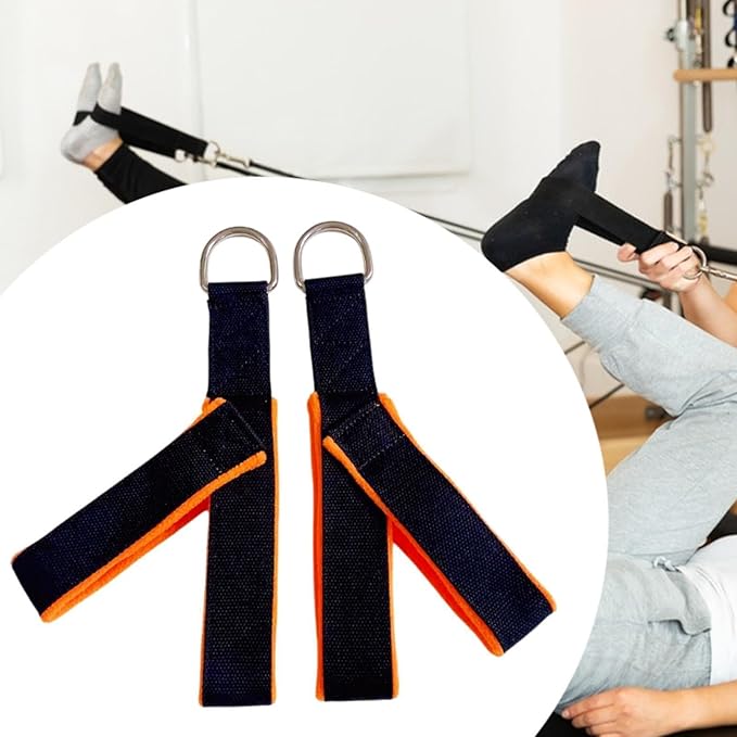 2x Pilates Straps, Fitness Straps Pilates Equipment Waist Back Leg Core Yoga Straps Reformer Straps for Home Exercise
