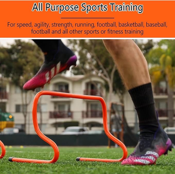 5 Pcs Speed Agility Training Hurdles, Hurdles for Kids, Agility Ergometry and Multifunctional Speed Training Equipment for Athletes, with Carry Handle for Easy Access(50cm/20in)