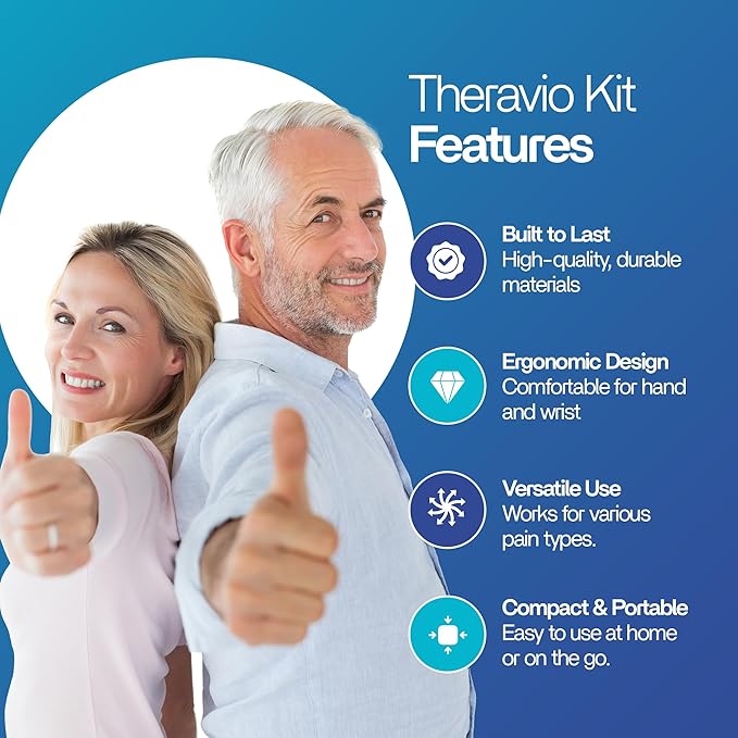 Hand Therapy Equipment for Rehabilitation and Recovery – Hand Therapy Kit with Grip Strength Trainer, Finger Strengthener & Exercise Balls for Arthritis, Carpal Tunnel and Physical Therapy by Theravio