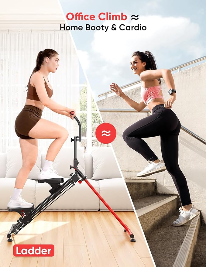 YOLEO Adjustable Resistance Stair Steppers for Exercise at Home, Folding Cardio Stairmaster with 3 Workout Modes & Oversized Pedal,90% Pre-Assembled Stair Climber with Handlebar for Full Body Workout