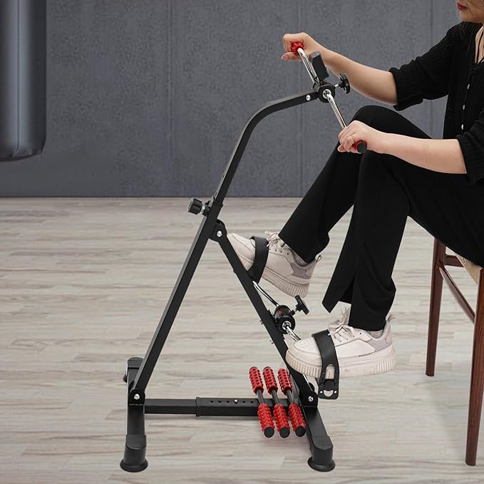 Portable Pedal Exerciser Bike, Adjustable Resistance, LCD Screen, Home Workout Equipment for Arms & Legs, Rehabilitation & Fitness