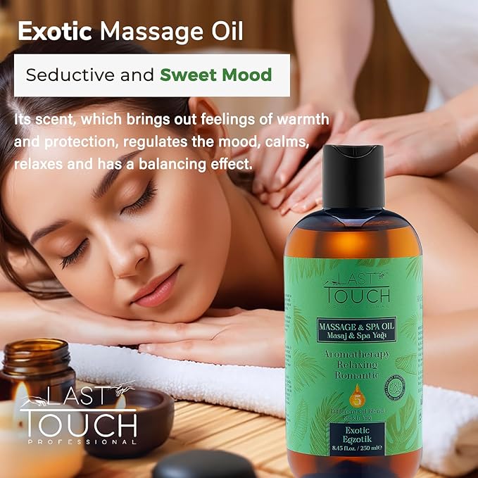 Exotic Sensual Massage Oil for Couples Sexual - Massage Oils for Date Night - Massage Oil for Massage Therapy - Aromatherapy Oil for Intimate Moments - Aphrodisiac Oil - 8.45 Fl Oz