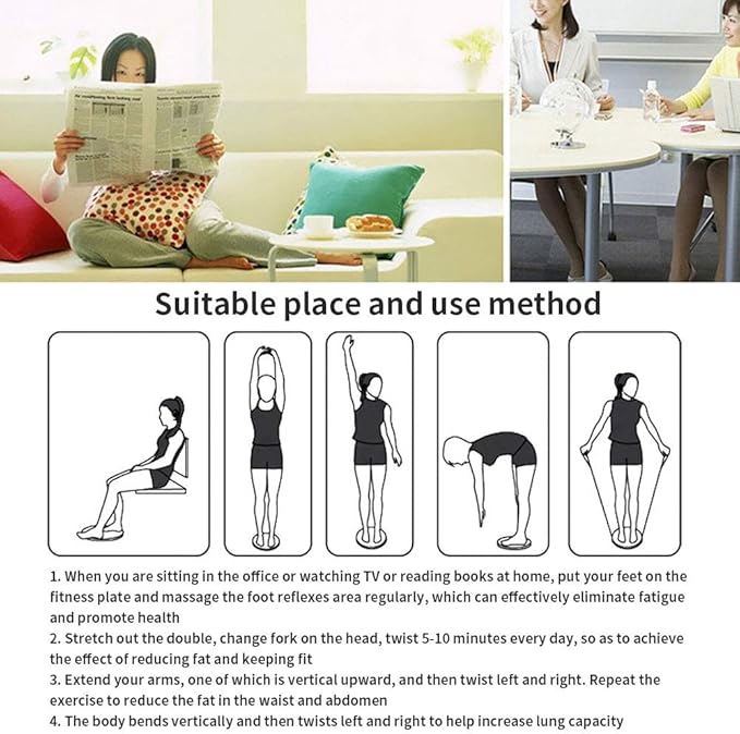 Twisting Waist Disc, Body Shaping Twisting Boards Waist Aerobic Exercise Fitness Slim Machine Rotating Board Female Twister Exercise Sports Equipment (Big Round Beads(Black))