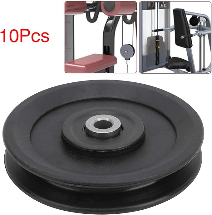 10pcs 115mm Nylon Fitness Bearing Pulley, Gym Pulley Accessory, High Strength Training Equipment with Iron Core, Durable Home Gym Attachments for Strength Training and Garage Door