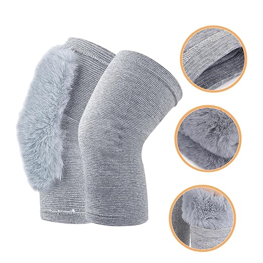 FRCOLOR 1pair Warm Knee Support Sleeve Elastic Knee Wraps for Outdoor Activities Ergonomic Design for Injury Prevention Comfortable and Breathable Material for Cold Weather Use
