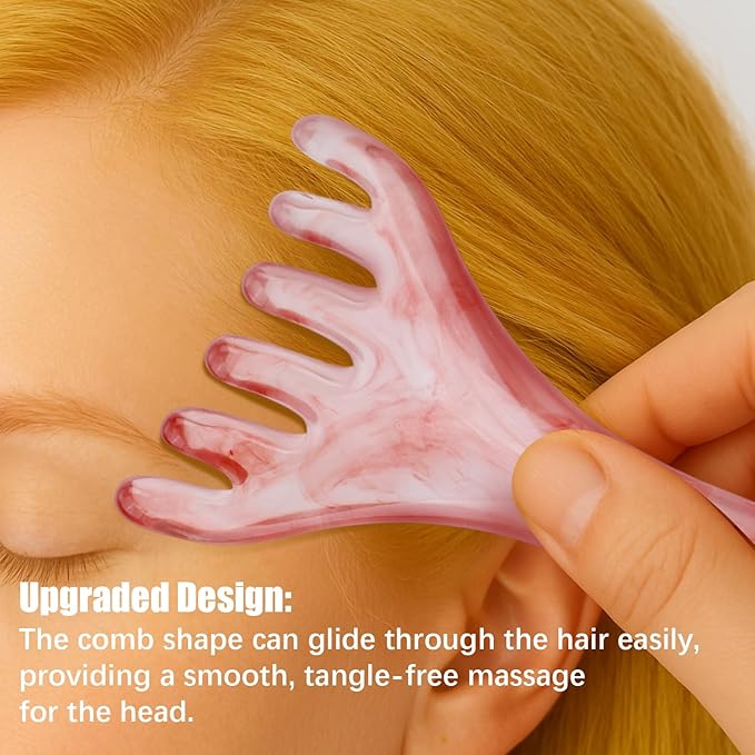 Fascia & Scalp Massage Tool Set, Portable Myofascial Release Massager for Muscle Knots Cellulite Head Massager for Hair Growth (Amber)