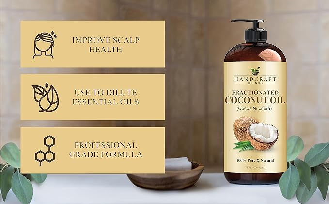 Handcraft Blends Professional Massage Set: Fractionated Coconut Oil and Grapeseed Oil – (2 x 16 Fl Oz) – 100% Pure & Natural – Premium Carrier Oils for Massage Therapy and Skin Care
