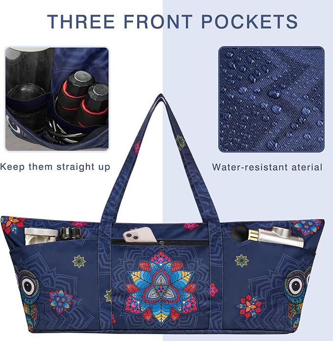 Yoga Mat Bag Yoga Mat Carrier with Shoes Compartment & Wet Pocket Pilates Bag with Zipper Pockets & Yoga Mat Holder Strap Yoga Bags and Carriers Fits All Your Stuff