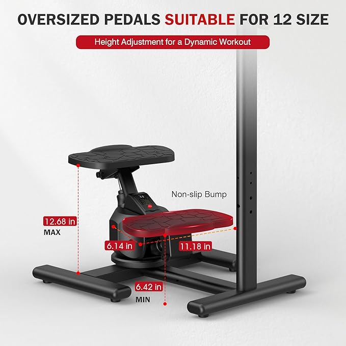 Steppers for Exercise at Home,Mini Stair Stepper with Handlebar and Resistance Bands,Stair Step Workout Machine,Total Body Cardio Equipment, Optional Twist Motion,Non-Slip Pedals – 300 LB Max Weight