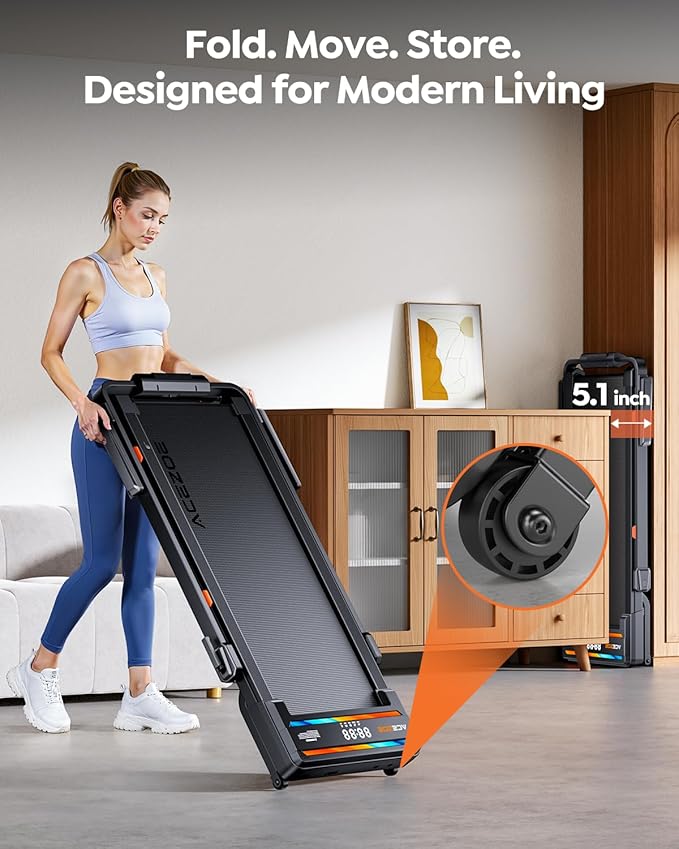 Foldable Walking Pad with 0-15% Auto Incline and Handle Bar, Under Desk Treadmill with 300LBS Weight Capacity, 3.0HP Quiet Treadmills for Home with Speaker, APP & Remote Control