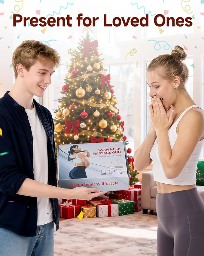 Upgraded 2-in-1 Massage Gun with Heat, Pain Relief Deep Tissue Back and Neck Massager with Extension Handle, Handheld Muscle Massage Gun for Back, Shoulder, Arm,Thigh, FSA-HSA Eligible