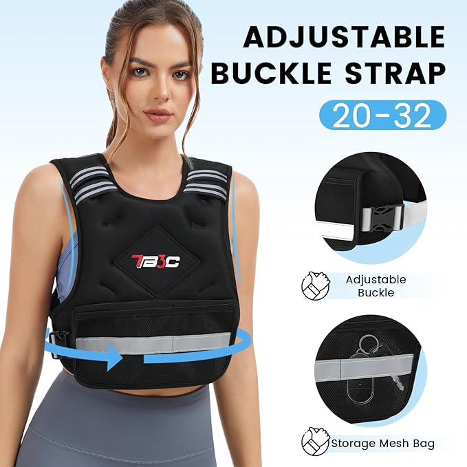 Adjustable Weighted Vest for Women - 04-10lb/11-20lb/20-32lb Vest with 6 Ironsand Weights for Strength Training,Body Weight Vest Exercise Set for Running, Walking and Home Workouts