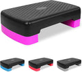 18'' Adjustable Aerobic Step Platform, Adjustable Fitness 4-6in Exercise Stepper Workout with 2 Risers, Aerobics Stepper Workout Stepper for Home Gym Cardio Strength & Training