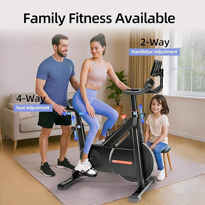 YESOUL Self-Powered Exercise Bike with Dynamic LED Lights – Stable Triangle Frame, Dual-Stage Drive, 300 lbs Capacity, Silent Magnetic Resistance, Compact Indoor Stationary Bike for Home