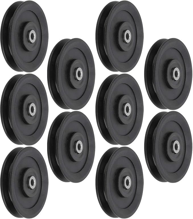 10pcs 115mm Nylon Fitness Bearing Pulley, Gym Accessory Strength Training Equipment, Home Gym Attachments with Iron Core, Durable Exercise Pulley for Health Club and F