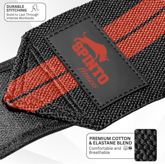 18" Wrist Wraps for Weightlifting USPA-Approved Wrist Support with Thumb Loop Heavy Duty Wrist Braces for Powerlifting, Gym, Cross Training & Strength Training for Men & Women