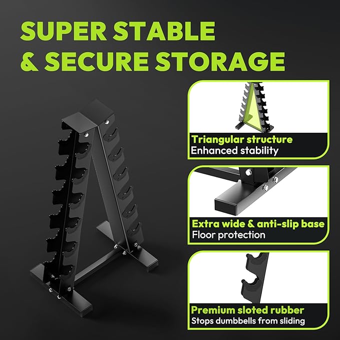 Dumbbell Rack A Frame Weight Rack Stand Dumbbell Weight Storage for Home Gym, Space-Saving Weight Stand for Home Gym