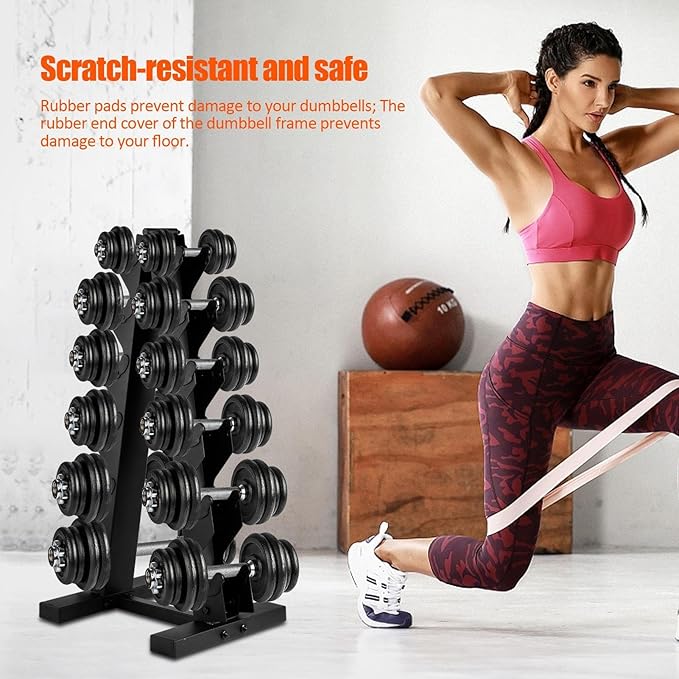 Weight Storage Racks,Heavy Duty A-Frame Dumbbell Stand | Tree Shape Home Workout Storage Organizer for Dumbbells, Store 6 Pairs of Dumbbells