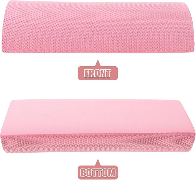 Versatile Yoga Roller Half- Tool Lightweight Foam Roller for Back and Lumbar Massage Training Posture Improvement Sakura Pink 30x6.3cm