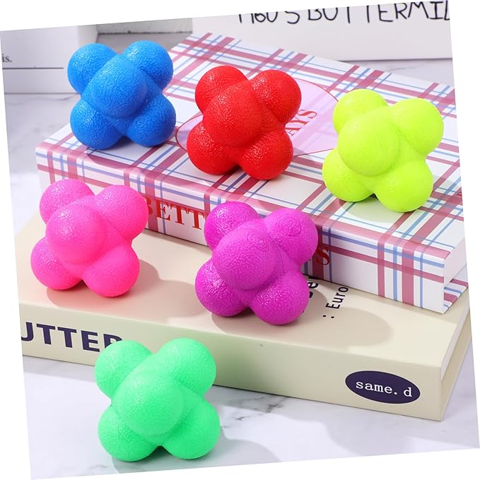 balacoo 6pcs Colorful Reaction Balls Hexagonal Motor Response Training Balls Reflex Training Toys Fitness Equipment Goalkeeper