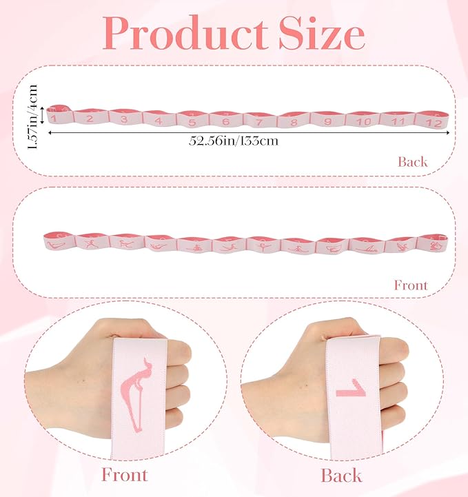Stretching Strap, 12 Loops Yoga Straps for Stretching, Multi Loop Stretch Band for Flexibility Training, Leg Stretch & Exercise, Durable Elastic Resistance Band