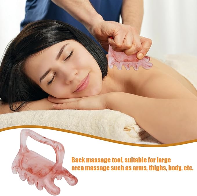 Fascia & Scalp Massage Tool Set, Portable Myofascial Release Massager for Muscle Knots Cellulite Head Massager for Hair Growth (Amber)