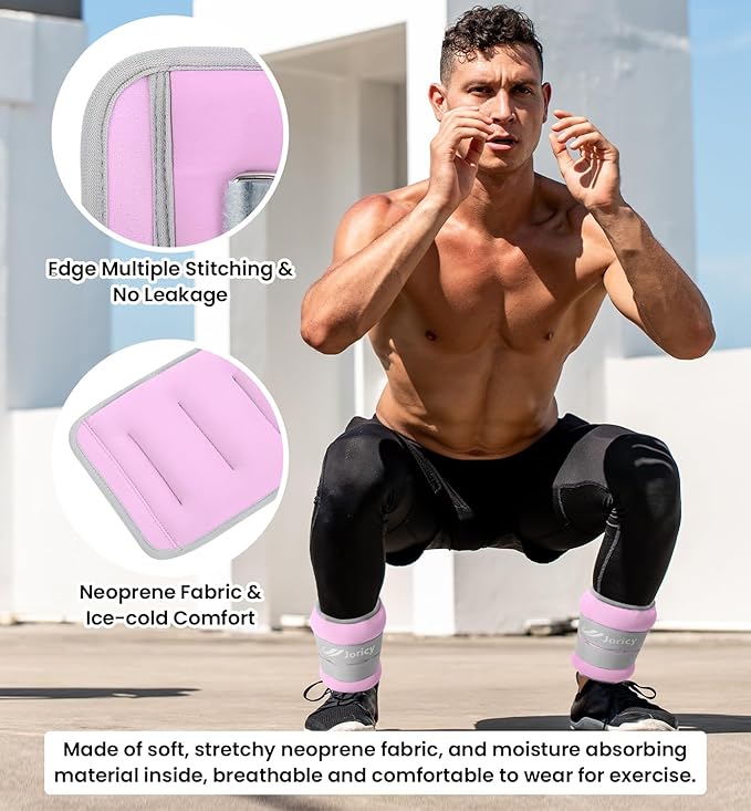 Ankle Weights A Pair of 1/2/3/4/6/8/10/12/20 LBS Wrist Leg Arm Weights for Women Men with Adjustable Straps, Strength weighted for Physical Therapy Running Walking Fitness Gym Workout