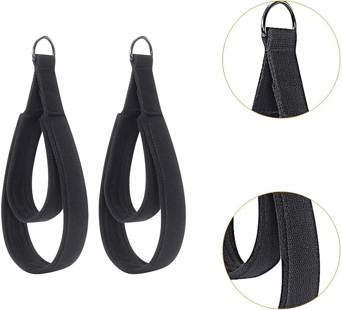 2X Pilates Double Loop Straps for Pilates Reformer Straps Pilate Accessories D Rings Strap for Beginner Women Men Fitness