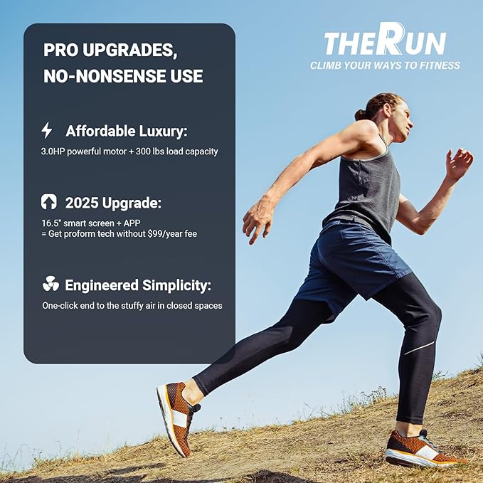 THERUN Incline Treadmill, Treadmills for Running and Walking, 300 lbs Weight Capacity Folding Treadmill with 0-15% Auto Incline, Wide Belt, 3.5 HP, App, Heart Rate