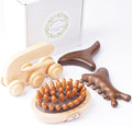 EULOGIST 4Pcs Wood Therapy Massage Tools Lymphatic Drainage Massager Wooden Massager Body Sculpting Tools for Body gua sha,Anti-Cellulite,Pain Relief