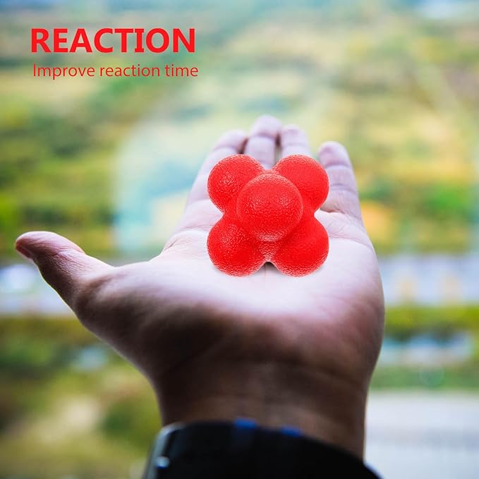 POPETPOP Hexagonal Reaction Ball Silicone Fitness Ball for Hand Eye Coordination Training Indoor Reaction Training for Speed and Reflex Exercises