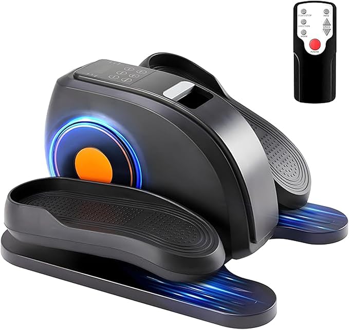 Under Desk Elliptical Machine, Elipse Leg Exerciser Electric as Seen on Tv with 12 Adjustable & Led Monitor, Leg Exerciser While Sitting for Seniors, Quiet & Portable, Fully Assembled