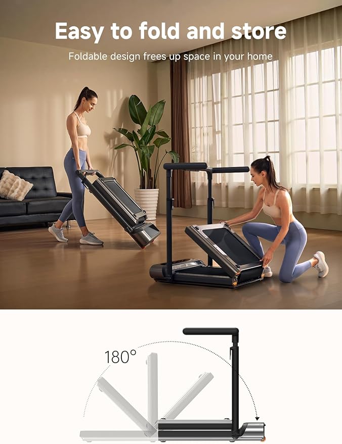 WALKINGPAD Folding Treadmill, 2 in 1 Walking Pad Under Desk Treadmill for Home and Office, Compact Foldable Design with App Control and LED Display