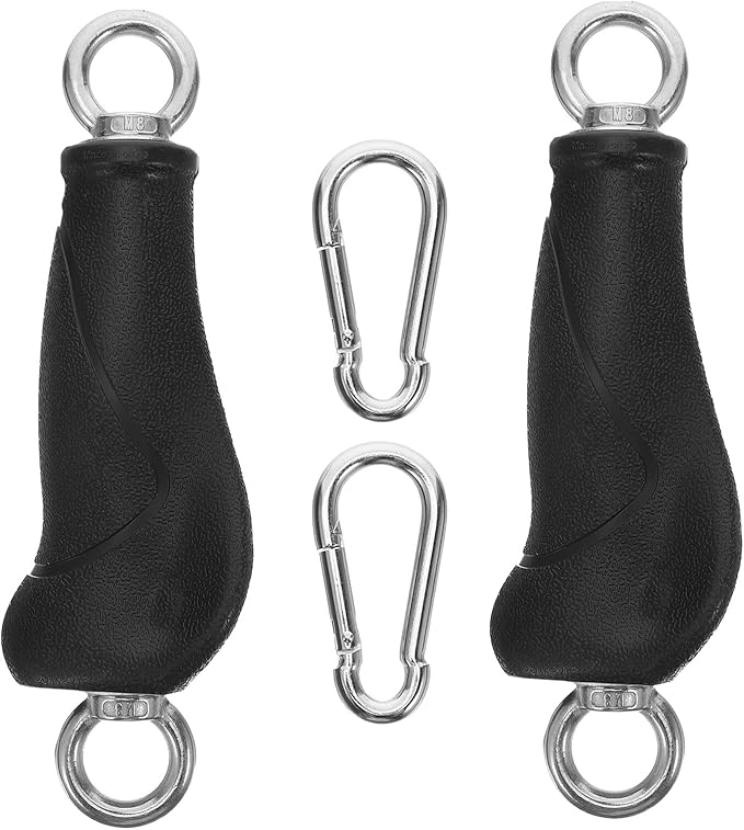ARTIBETTER 2pcs Fitness Handles Cable Machine Attachments Gym Exercise Handles Strength Training Equipment Sturdy Short Double Ring for Home Workout