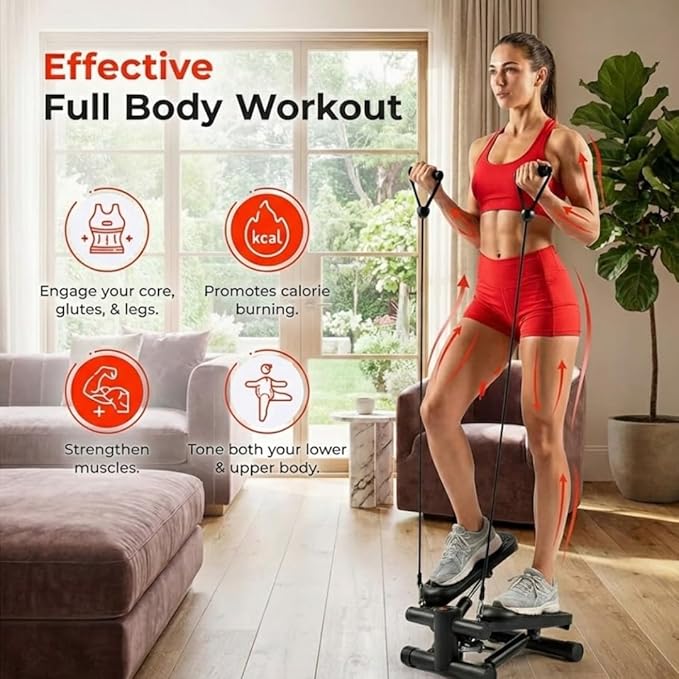 Compact Stepper Machine for Indoor Cardio & Leg Workout | Small Portable Step Exercise Equipment for at-Home Fitness | Quiet & Stable Fitness Stepper | Mini Stair Stepper for Home by ENERGI CORE