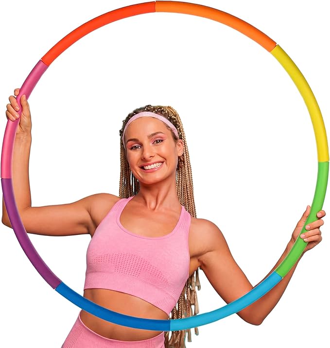 Exercise Fitness Hoop for Women 37 Inch Removable Adjustable Weighted Hoop Suitable for Adult Weight Loss and Home Fat Burning Exercise Workouts Gym