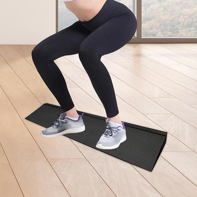 Qianly Squat Wedge Block Calf Stretcher EVA Foam Heel Elevated Squat Slant Board for Strength Pushup Fitness Improve Mobility Yoga