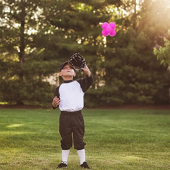 Homoyoyo Hexagonal Reaction Ball Small 7cm Silicone Agility Training Ball for Speed and Reflex Exercises Indoor Fitness and Sports Training Equipment