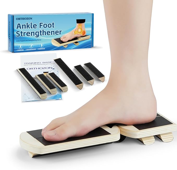 Ankle Foot Strengthener, Sprain Exerciser, Single Leg Balance Board for Stability Training, Posture Corrector, Home Gym Fitness Equipment (Log Color)