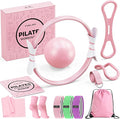 Pilates Ring Set for Women, Home Workout Pilates Equipment with Resistance Bands, 14'' Magic Circle, Mini Ball, Pilates Starter Kit for Strength, Toning and Flexibility