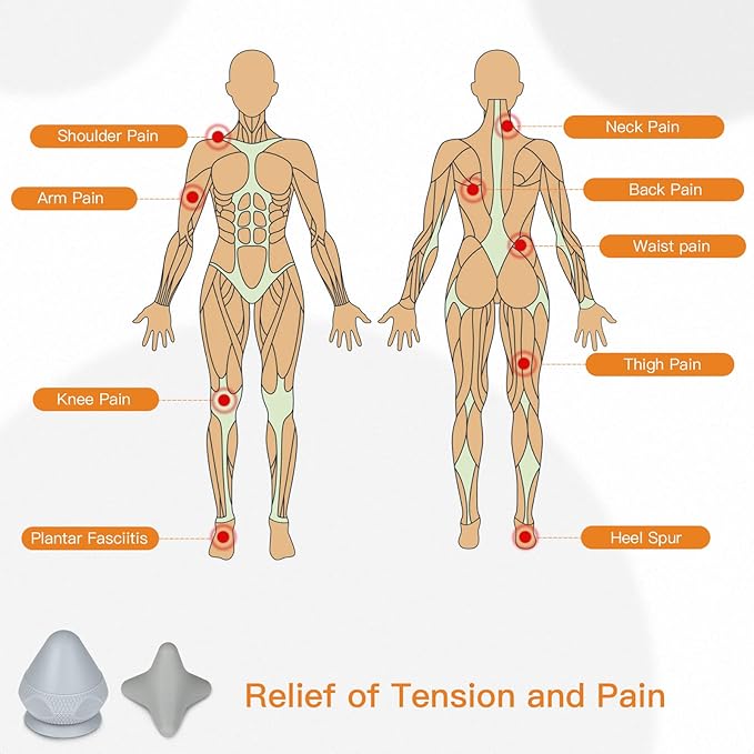 Trigger Therapy Tool with Suction Cup Manual Massage Kit to Relieve Muscle Pain and Tension - Legs Grey (2PCS)