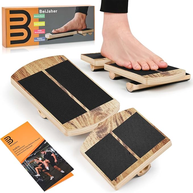 Ankle Strengthener & Single Leg Balance Board, Foot Strengthener for Plantar Fasciitis & Achilles Tendonitis, Physical Therapy, Sprain Recovery & Arch Support